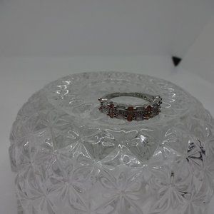 Gorgeous "CUBIC ZIRCONA & CITRINE" Handmade Sterling Band Size 8  #489